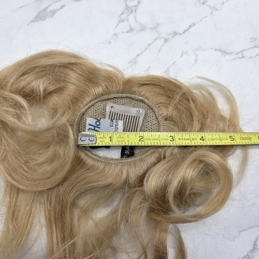 Vintage Long Blonde Human Hair Wig for Doll 8 - 9